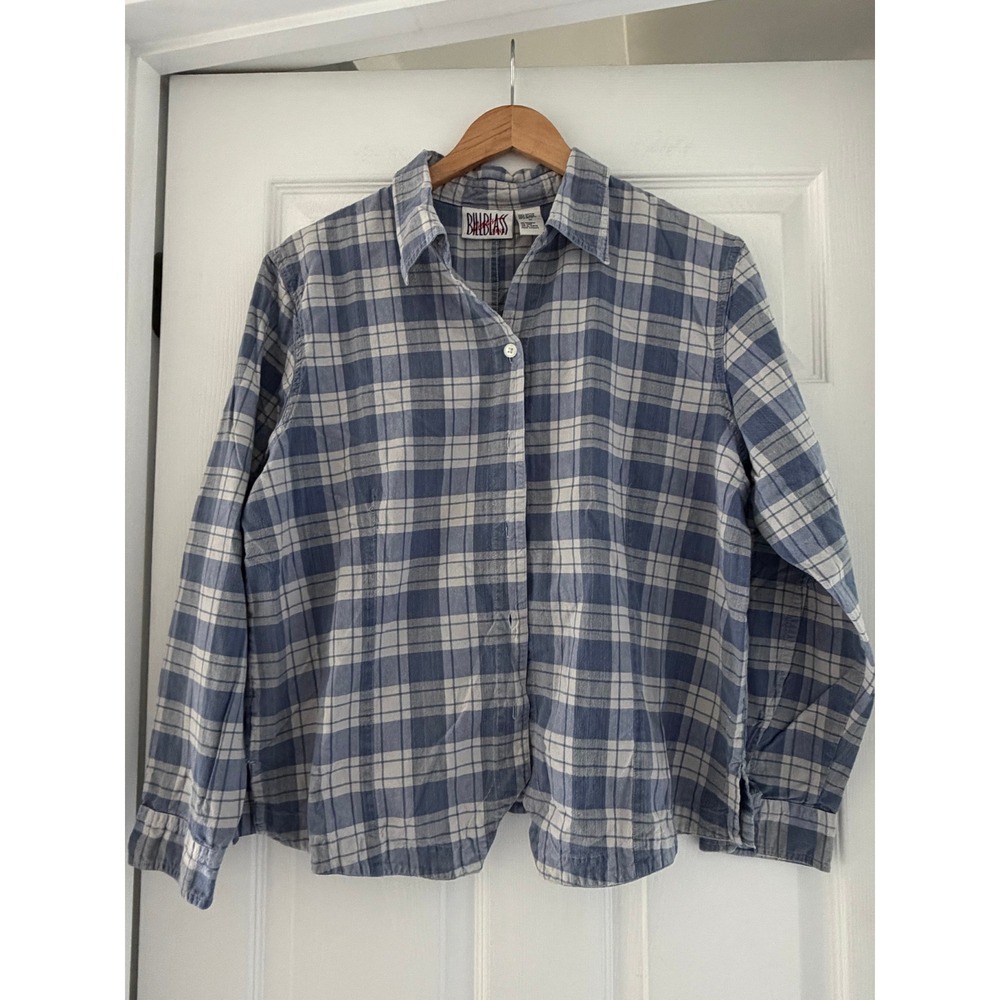 Bill blass Vintage Womens Plaid Long Sleeve Button Down Cottagecore Country